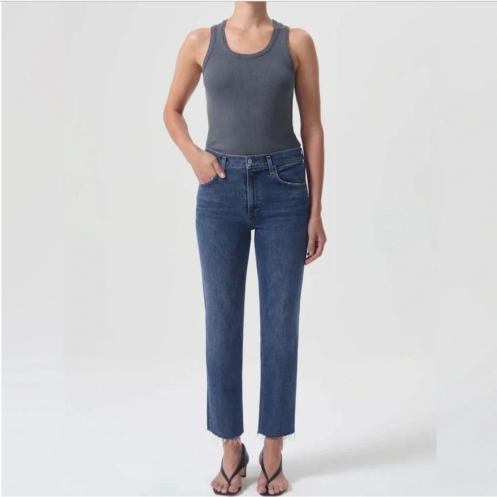 AGOLDE Kye Mid Rise Straight Crop Jeans in Mirage Wash Sz 23